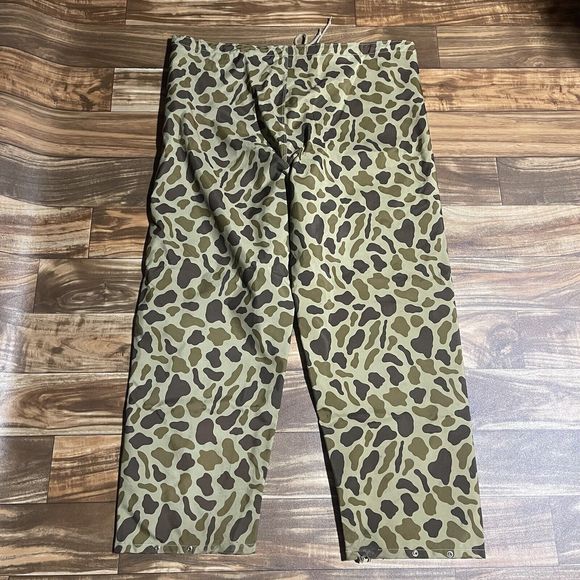 Vintage Hodgman Fishing Hunting Waterproof Nylon Camo Rain Pants Mens XL 48x31" - Picture 11 of 13
